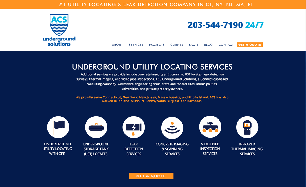 ACS UNDERGROUND SOLUTIONS website image
