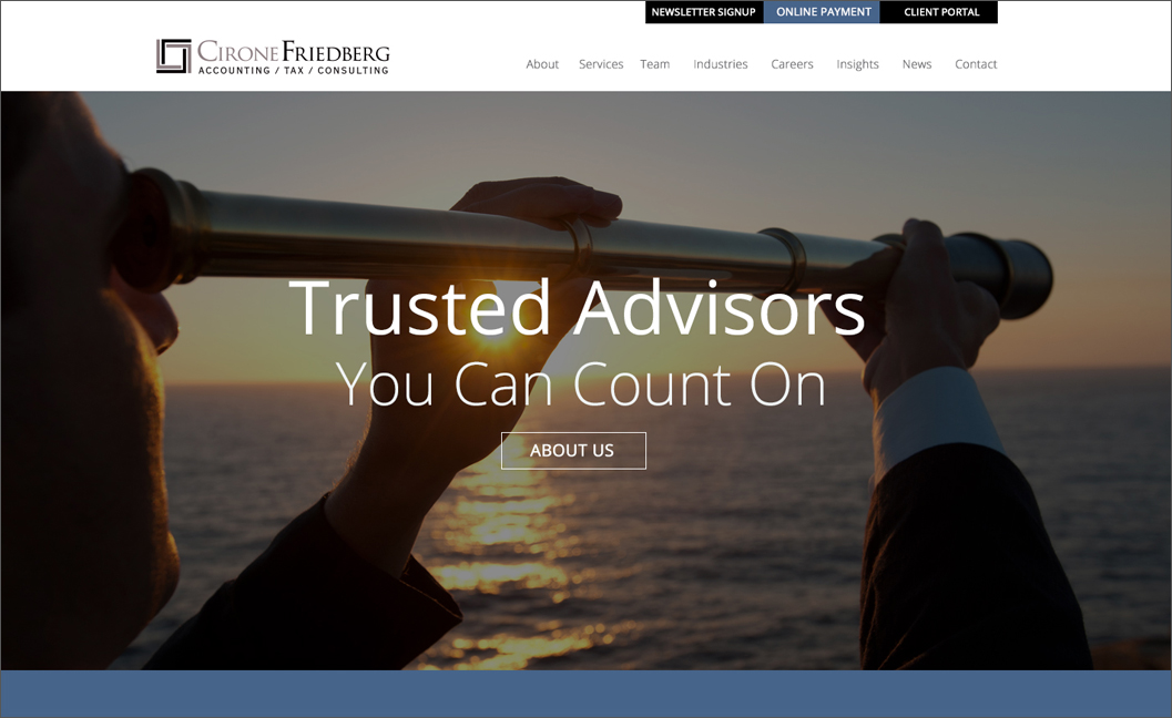 CIRONE FRIEBERG ACCOUNTING, TAX AND CONSULTING website image