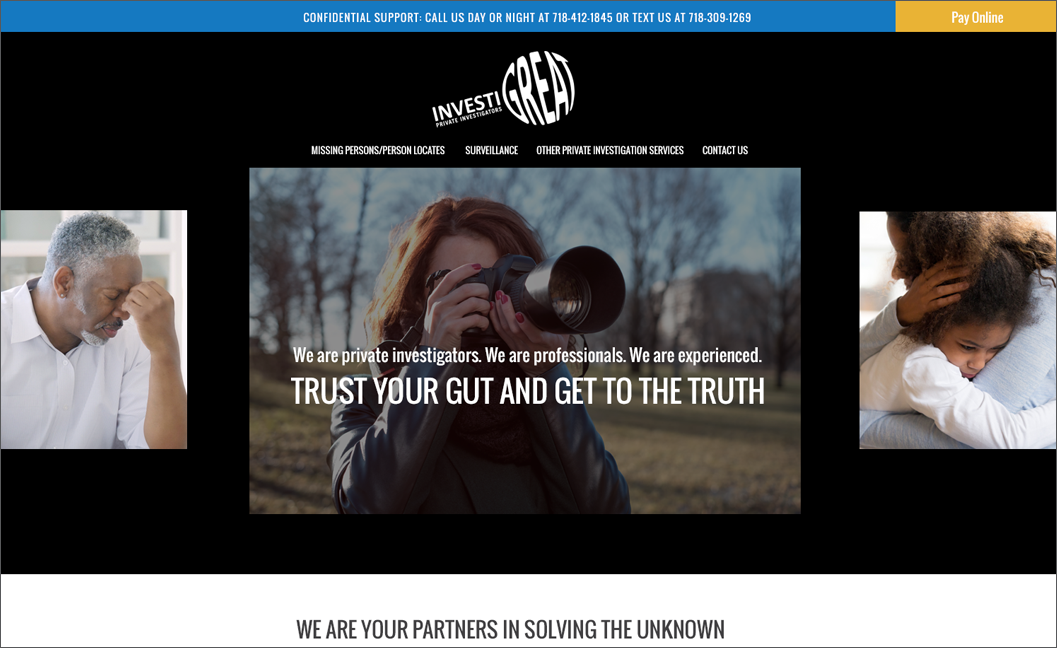 My Investigreat – Private Investigators website image